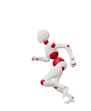 날아차기를 하는 태권도 캐릭터